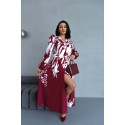 207685 BORDO ELBİSE ATLAS KUMAŞ