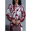 207685 BORDO ELBİSE ATLAS KUMAŞ
