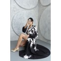 207686 SCHWARZ KLEID ATLAS STOFF