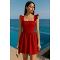 207702 ROT KLEID Scuba Crep