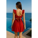 207702 ROT KLEID Scuba Crep