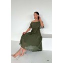 207705 KHAKI KLEID CHIFFON STOFF