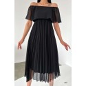 207706 SCHWARZ KLEID CHIFFON STOFF