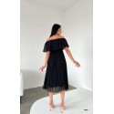 207706 SCHWARZ KLEID CHIFFON STOFF