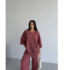 207904 BORDO EŞOFMAN TAKIM TAŞ İŞLEMELİ