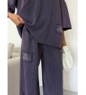 207905 NAVY BLUE TRACKSUIT Stone embroidered