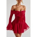 208517 RED DRESS CHIFFON FABRIC