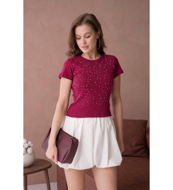 208538 BORDO T SHIRT Cotton fabric