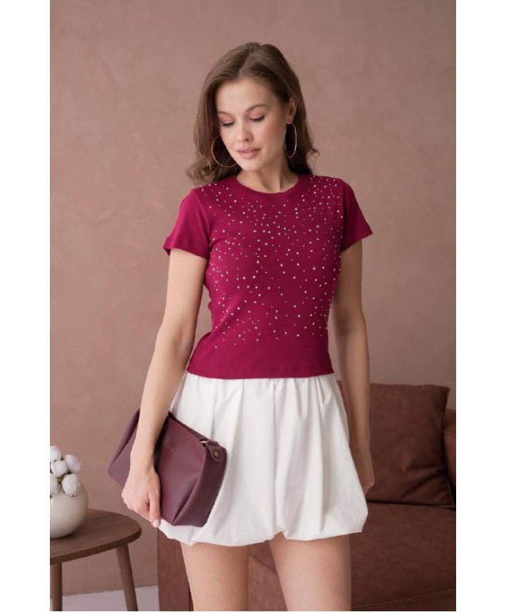 208538 BORDO T SHIRT Cotton fabric