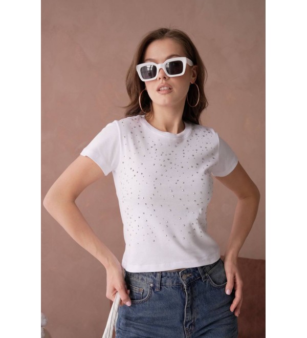 208539 WHITE T SHIRT Cotton fabric