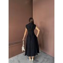 208669 SCHWARZ KLEID LEINENSTOFF