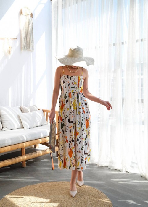 208716 GEMUSTERT KLEID