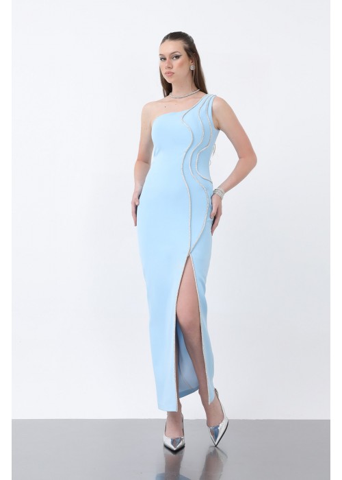208784 BLAU COCKRAİLKLEİD