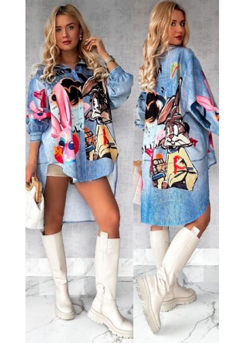 208828 GEMUSTERT HEMD CREPE STOFF