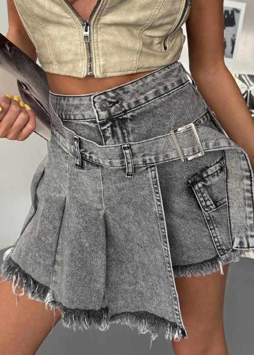 208846 GREY SKIRT Denim