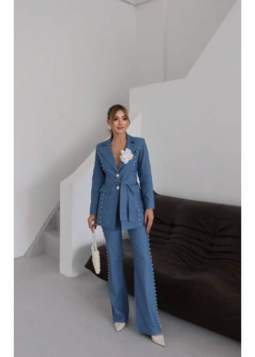 208854 BLAU COCKRAİLKLEİD DAMENANZUG