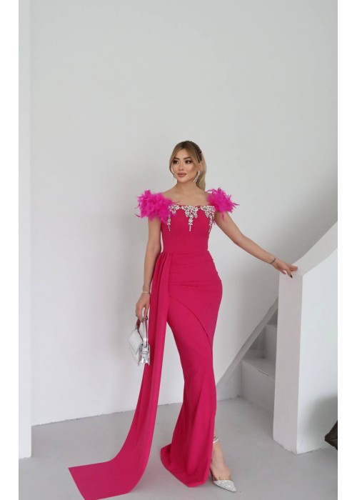 208863 FUCHIA COCKRAİLKLEİD