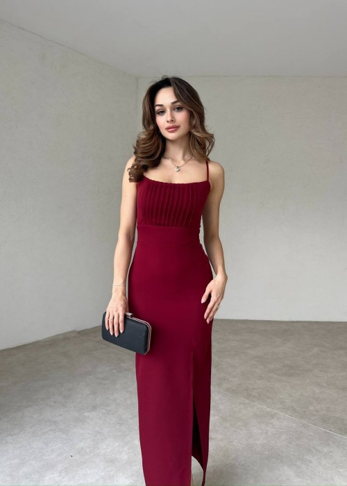 208875 BORDO ELBİSE