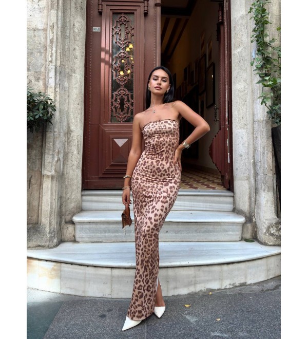 209016 LEOPAR ELBİSE LYCRA