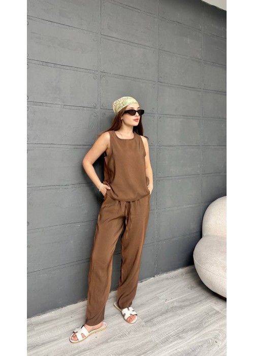 209045 COFFEE SUİT MODAL FABRIC