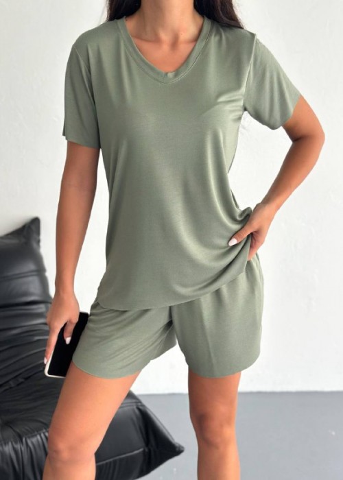 209050 KHAKI SUİT MODAL FABRIC