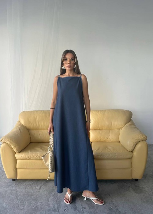 209070 NAVY BLUE DRESS TENCEL FABRIC