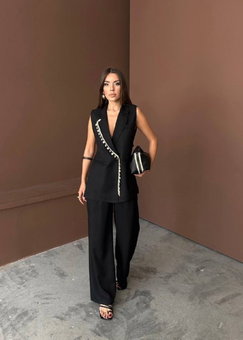 209072 BLACK SUİT LINEN FABRIC