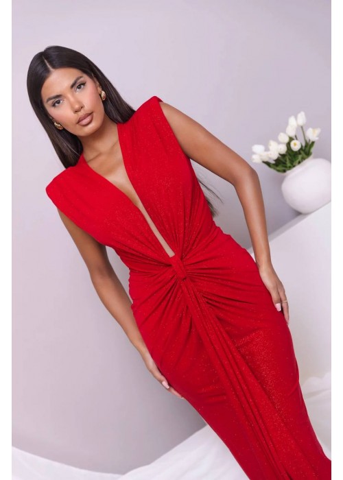 209080 ROT COCKRAİLKLEİD SILBRIG