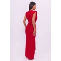 209080 RED COCKTAİL DRESS SILVERY