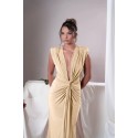 209082 CREAM COCKTAİL DRESS SILVERY