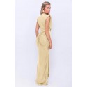 209082 CREAM COCKTAİL DRESS SILVERY