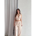 209084 CREAM SUİT ATLAS FABRIC