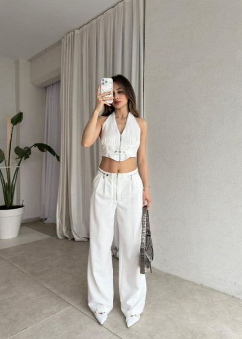 209086 WHITE SUİT ATLAS FABRIC