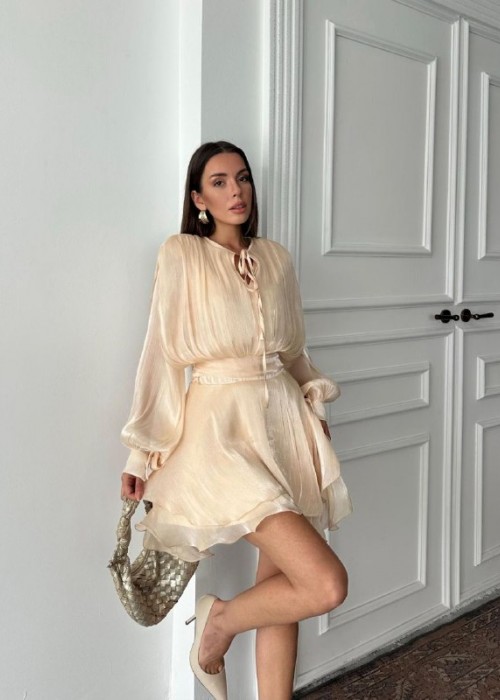 209093 CREAM DRESS CHIFFON FABRIC