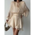209093 CREAM DRESS CHIFFON FABRIC