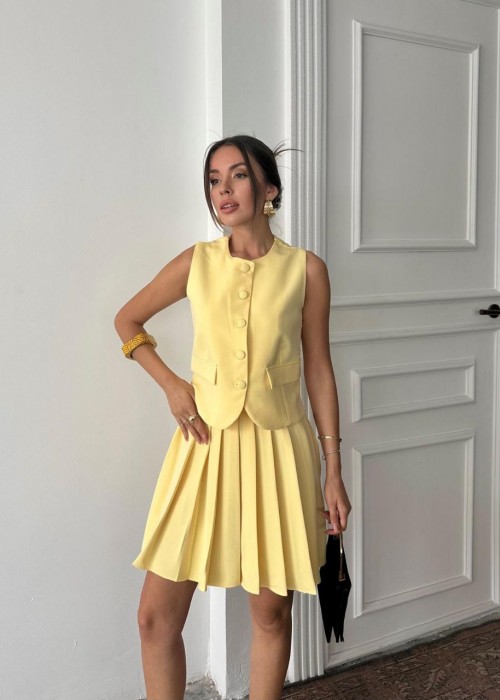 209097 YELLOW SUİT ATLAS FABRIC