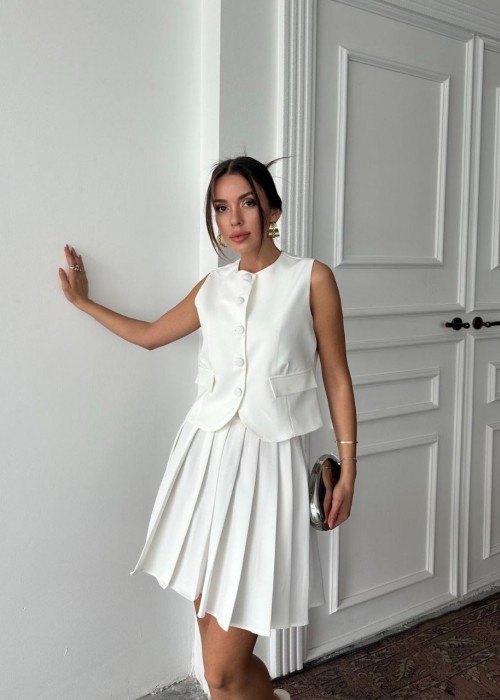 209098 WHITE SUİT ATLAS FABRIC