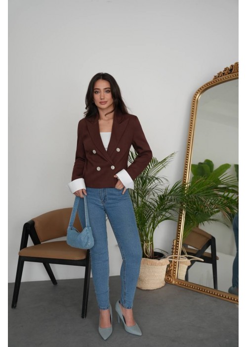 209101 COFFEE JACKET CROP