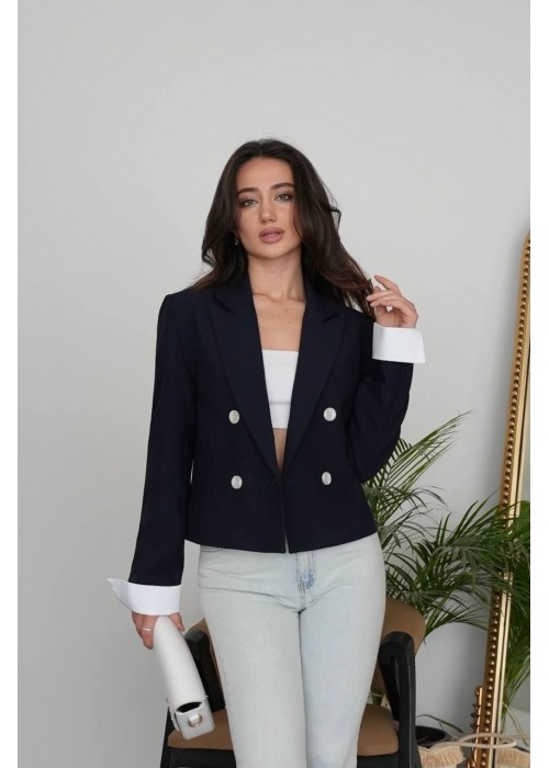 209103 NAVY BLUE JACKET CROP