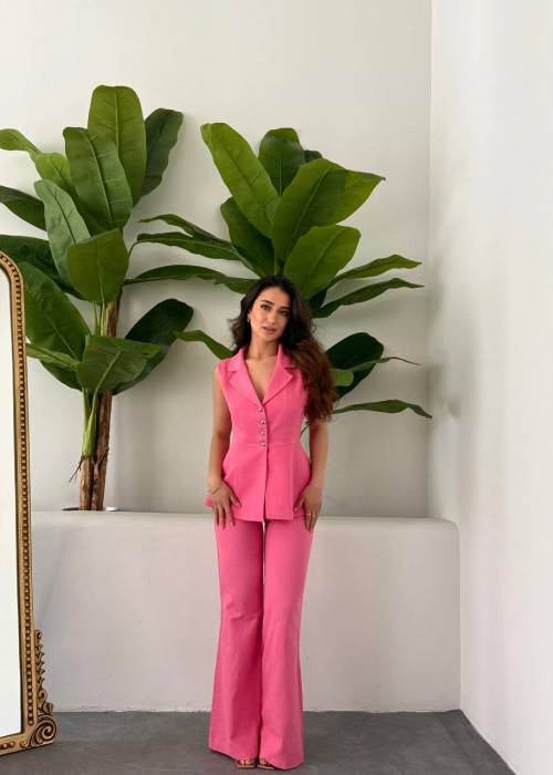 209107 PINK SUİT LINEN FABRIC