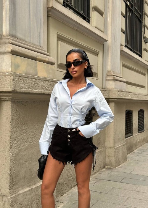 209121 BLACK SHORTS JEANS
