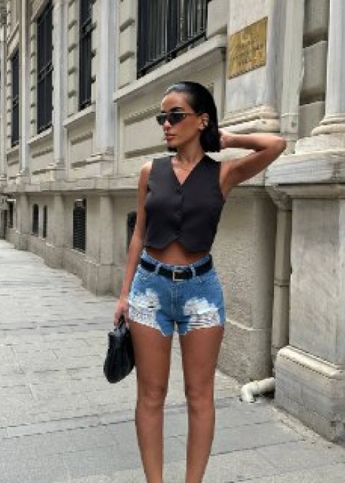 209124 BLUE SHORTS Denim