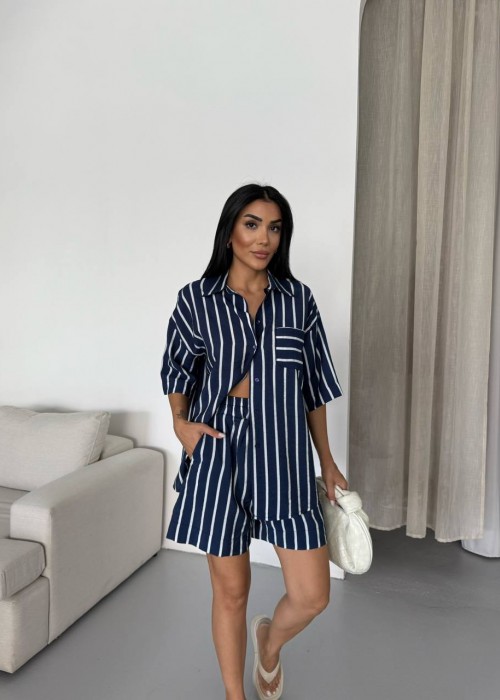 209160 NAVY BLUE SUİT 100 % Cotton