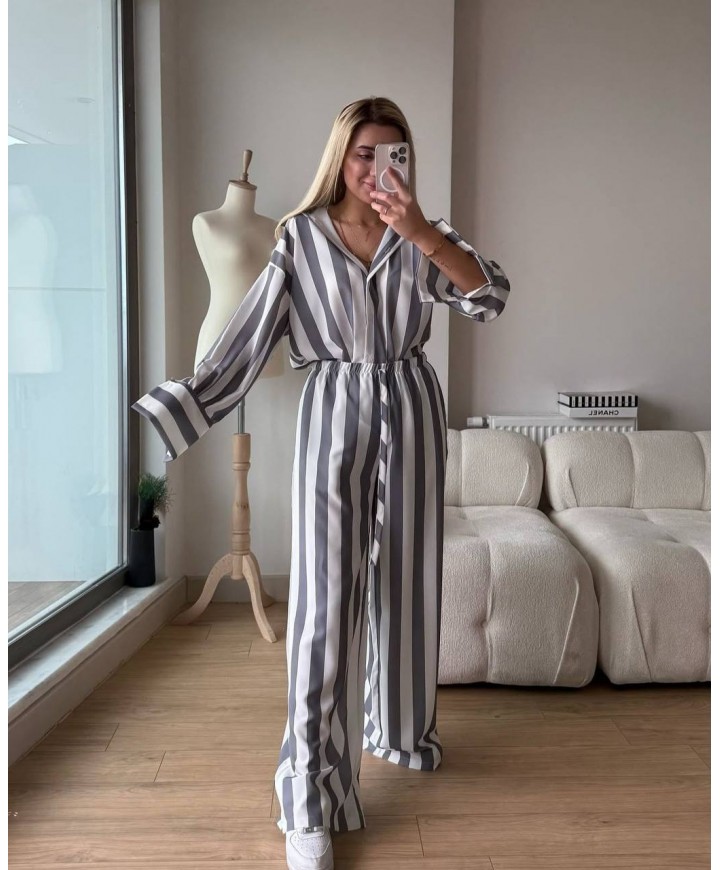 209166 ÇİZGİLİ TAKIM SATEN KUMAŞ