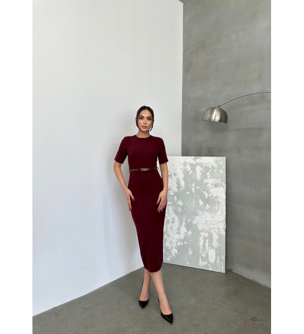 209219 BORDO ELBİSE