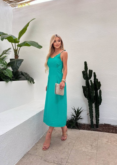 209273 BLAU KLEID LEINENSTOFF