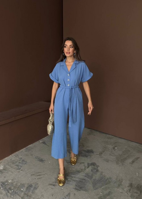209293 BLUE OVERALLS LINEN FABRIC
