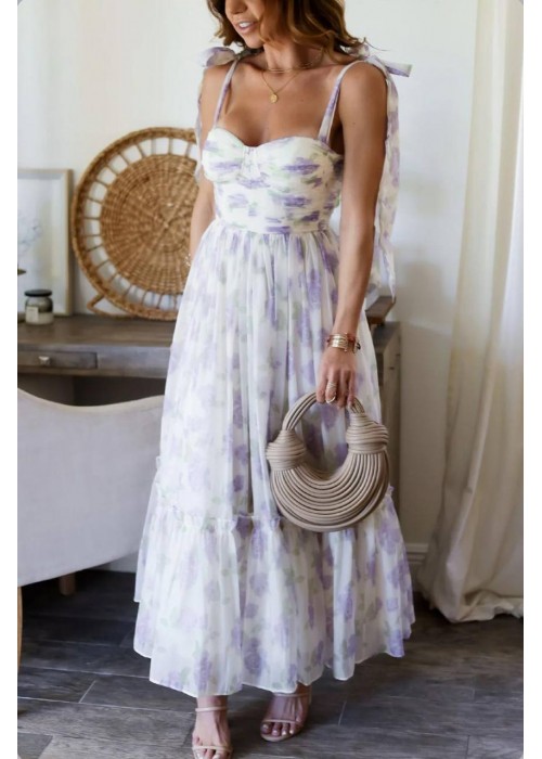 209455 GEMUSTERT COCKRAİLKLEİD CHIFFON STOFF