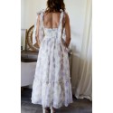 209455 GEMUSTERT COCKRAİLKLEİD CHIFFON STOFF