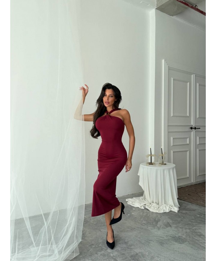 209464 BORDO ELBİSE